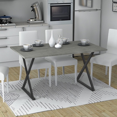 TopMebel Bette метална - меламинова маса в антрацитен цвят 140x80x76см