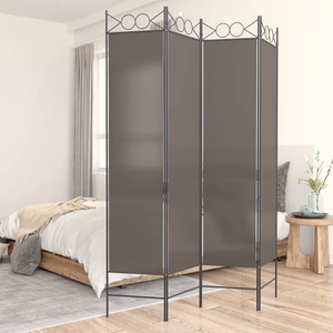 vidaXL Параван за стая, 4 панела, антрацит, 160x220 cм, текстил (350168)