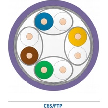 Leviton C6S/FTP-HF1-Eca-500VT S/FTP, AWG23, kat. 6, LSZH, Eca, 500m, fialový