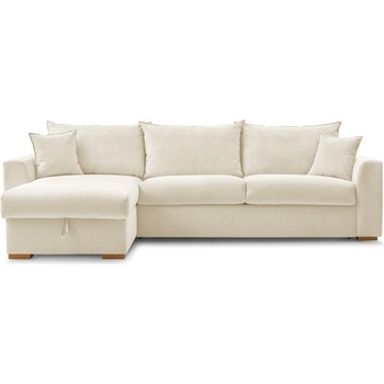Bobochic Кремав разтегателен ъглов диван от рипсено кадифе (променлив) Augustin - Bobochic Paris (WT-WOOD-NR3.5-W_1 P484 N.MI)