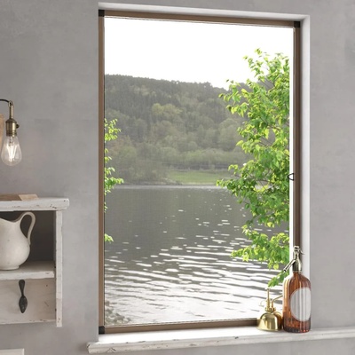 vidaXL Мрежа против насекоми за прозорци, кафяв, 80x120 см (153834)