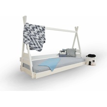 Wilsondo Drevená detská posteľ domček Teepee - 2 veľkosti - biela Rozmer: 90x200