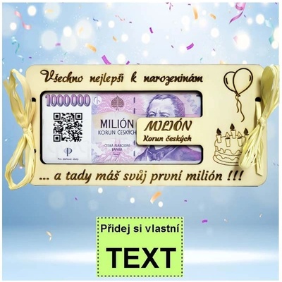 Bezvadný dárek Dřevěná obálka na peníze k narozeninám