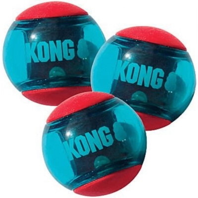 Kong Dog Squeezz Action Lopta s pískatkom M 3 ks