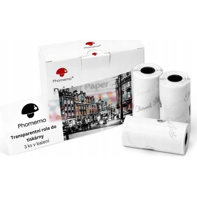 Transparentní samolepící štítky do tiskárny Phomemo T02 | 50 mm x 3,5 m
