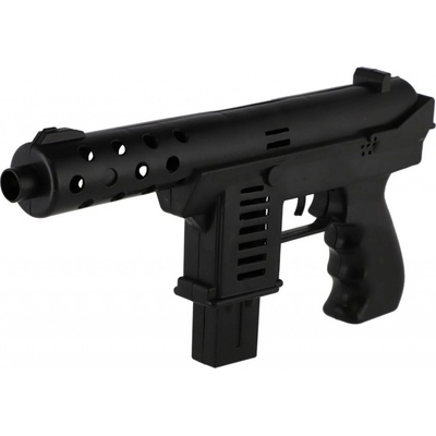 Pištoľ Samopal iskriaci plast 28cm na zotrvačník na karte 18x35cm