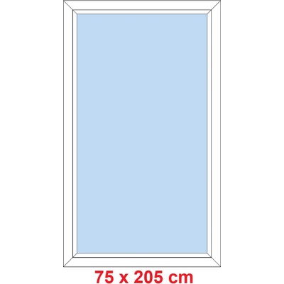 Soft Plastové okno 75x205 cm, FIX neotevíravé, Bílá levé