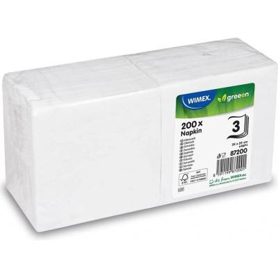 Wimex ubrousky 3V bílé 200ks 24x24cm