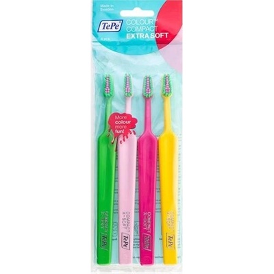 TePe Select Комплект четки за зъби Colour, Extra Soft, 4 броя, асортимент