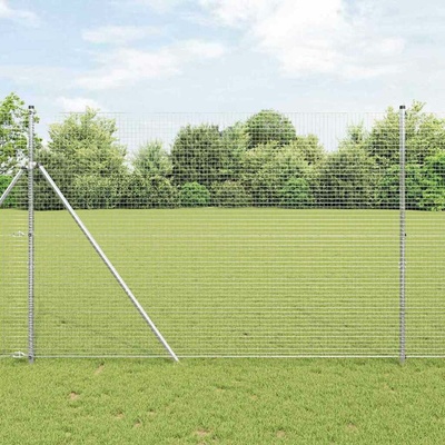 vidaXL Plotový sloupek. Stříbrná 10 x 1,5 m (pletivo 25 x 25 mm) Ocel