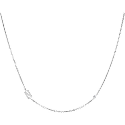 Eppi Strieborný náhrdelník s písmenom a lab-grown diamantom N48026