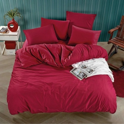 TiaHome Obliečky damaškové bordové 200x140 90x70