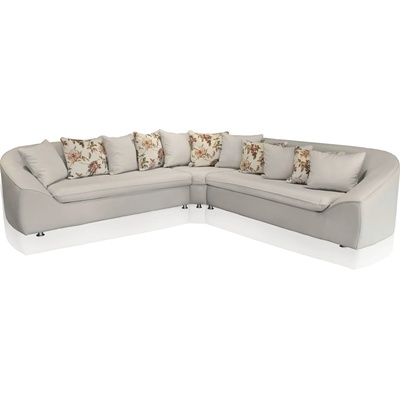 Kambo Ъглов диван Модена, лъскаво сиво, Monolith