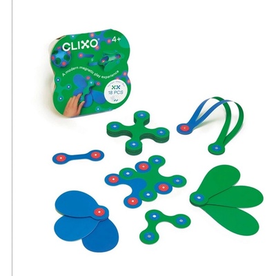 CLIXO magnetická stavebnica Itsy – zelená/modrá