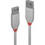 Lindy Удължителен кабел Lindy, от USB-A(м) към USB-A(ж), 1m, сив (36712)