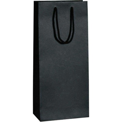 Papírová taška na víno černá Livorno 180x100x410 mm, na 2 lahve