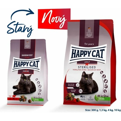 Happy Cat Sterilised Voralpen Rind Hovädzie 300 g