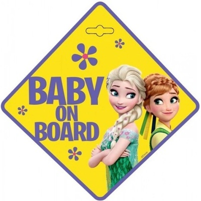 Seven Informační cedulka na přísavku dítě v autě "Baby on board" Frozen