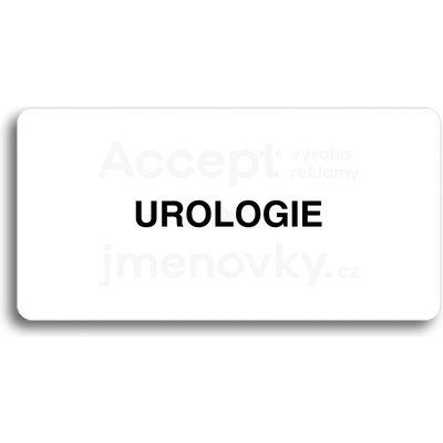 ACCEPT Piktogram UROLOGIE - bílá tabulka - černý tisk bez rámečku