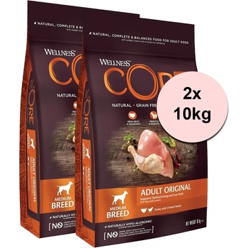 Wellness Core M Dog Original Турция и Пиле 2 x 10 кг