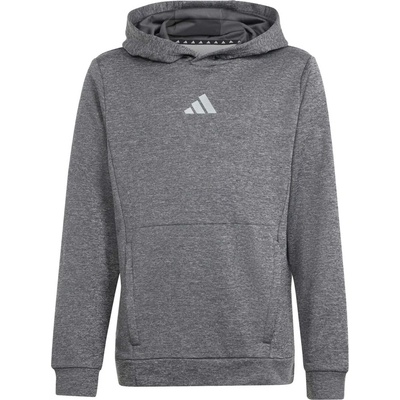 adidas Training Heather Hoodie Kids tmavo sivá