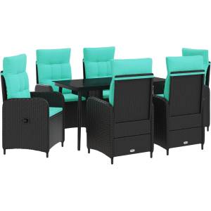 vidaXL Комплект кафе маси 7 бр. PE ратан и стомана с прахово покритие (3422459)