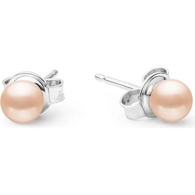 Gaura Pearls stříbrné s růžovou řiční perlou Emily EFB05-N/P růžová