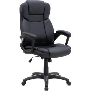 TopMebel Офис стол Morgan TopMebel с PU кожа в черен цвят 67x65x112/122cm
