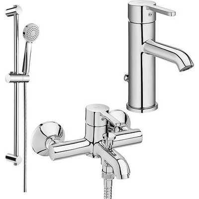 Roca Комплект смесител за умив. , смесител за вана, душ с тр. окач. , ръчен душ Carelia