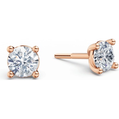 DF dámske náušnice 6409, ružové zlato s laboratórnymi diamantmi s hmotnosťou 1,00 ct VS1/F