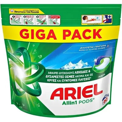 Ariel Allin1 pods Alpine 60 капсули за бяло и цветно пране
