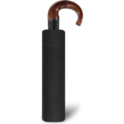 Pierre Cardin deštník Easymatic skládací automatický černý / Dřevěná zahnutá rukojeť