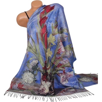 Дамски двулицев кашмирен шал с цветя