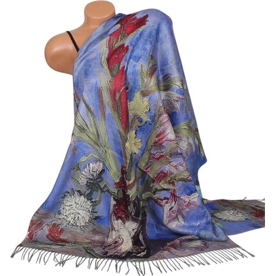 Дамски двулицев кашмирен шал с цветя