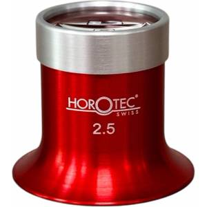  Лупа за очила Horotec MSA 00.031-2.5 с червен анодизиран алуминий x4