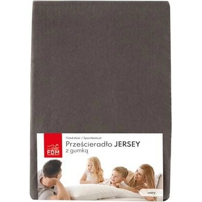 DobreSny Prostěradlo jersey s gumou tmavě šedé 100% bavlna 80x200