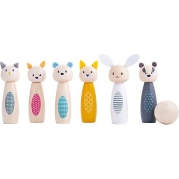 Image 1 of Bigjigs Toys - Дървен мини боулинг - Горски животни