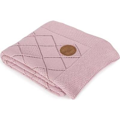 CEBA deka pletená v darčekovom balení ryžový vzor ružová