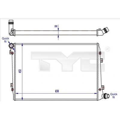 Chladič, chlazení motoru TYC 737-0062-R (7370062R)