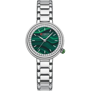Curren Дамски часовник Curren Jovia, Сребрист / Зелен (CURREN-9089-SILVER-GREEN) Часовници