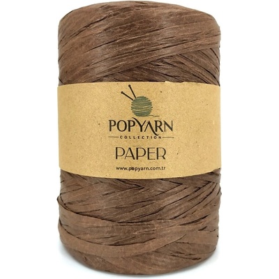 POPYARN Papírová příze Paper B523 - hnědá, 250g 360m