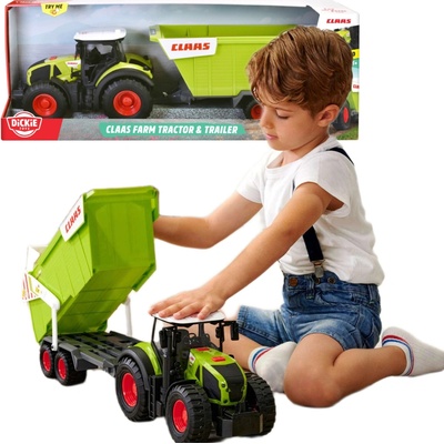 Dickie Interaktívny traktor Claas s prívesom so svetlom a zvukom