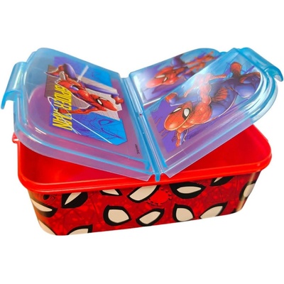 STOR Delený plastový box na desiatu XL, SPIDERMAN, 51399