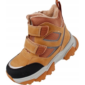 Linshi dětské kozačky nubuk hnědá