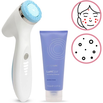 Nu Skin ageLOC LumiSpa iO pro čištění pleti + čistící gel pro pokožku náchylnou k vyrážkám 75 ml dárková sada