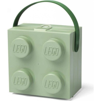 LEGO® box s rukoväťou army zelená