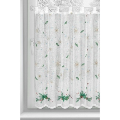 VIANOČNÁ VITRÁŽKOVÁ ZÁCLONA 4 90X150CM NA PÚTKACH