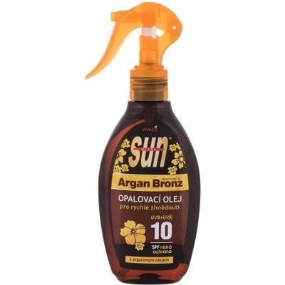 Vivaco Sun Argan Bronz Oil Tanning Oil SPF10 200 ml opalovací olej s arganovým olejem