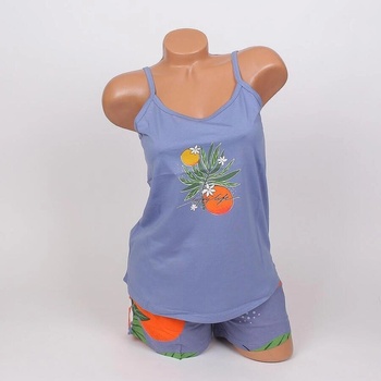 Image 1 of Дамска лятна пижама в цвят деним с плодове