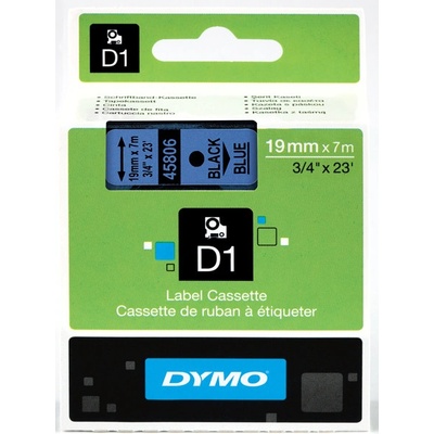 Páska Dymo D1 19 mm černý tisk/modrý podklad, 45806, S0720860